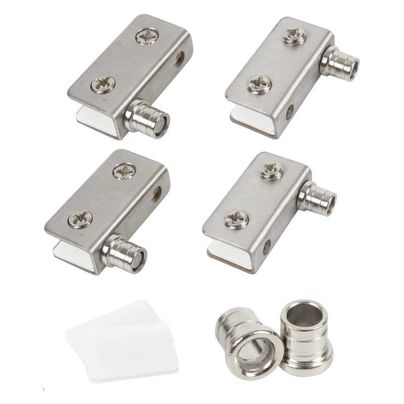 TamBee Glass Door Pivot Hinge Small Shower Door Pivot Hinge - Stainless Steel, Rust Resistant, for Swinging Doors, Medicine Cabinet, Fixing Cabinet Doors (for 4-6mm Thick Glass) (2 Pairs) - Image 1